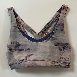 Lululemon Athletica Cross-Back Sports Bra - Gray and Blue